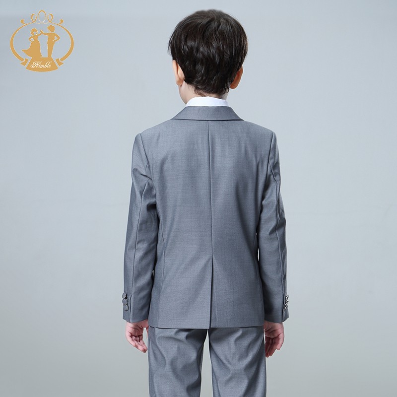 Nimble spring autumn formal boys suits for weddings children host costume clothing wholesale 3pcs/set blazer jacket pants