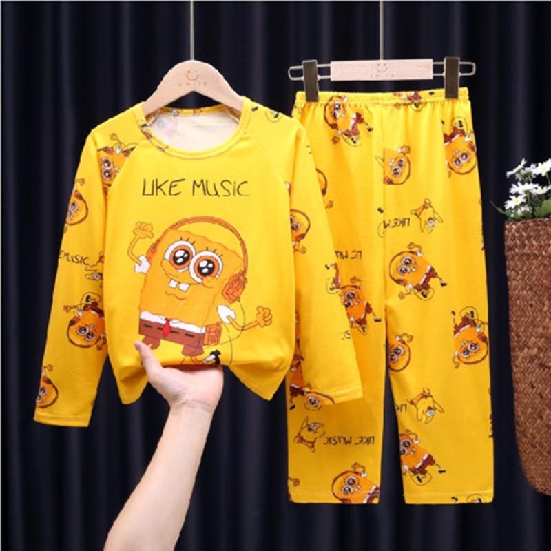 Newborn Kids Boys Girls Pajama Sets Cartoon Casual Long Sleeve Cute T-shirt Tops With Pants Toddler Baby Autumn Sleeping Clothes