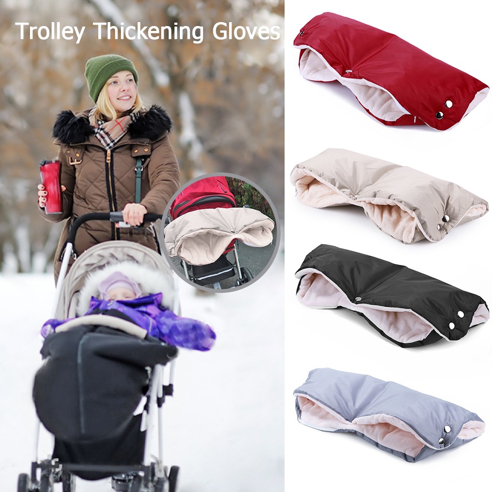 Winter Thick Warm Stroller Gloves Pushchair Muff Waterproof Stroller Accessory Mitten Mom Kid Buggy Claw Pram Hand Gloves