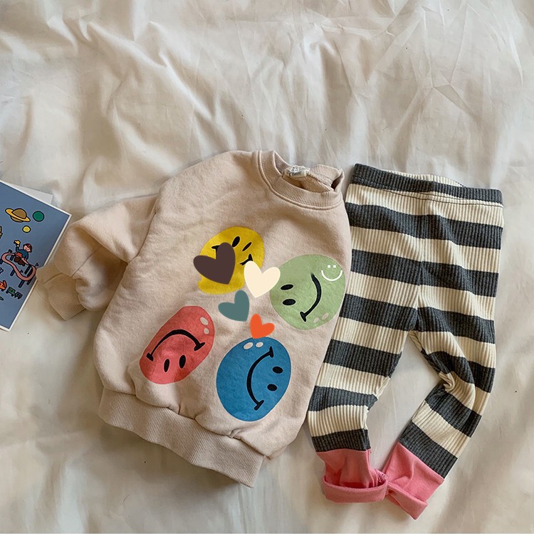 Kids Pants Cute Striped Leggings Cotton Breathable Elastic Boys and Girls New Collection Autumn Winter 2020