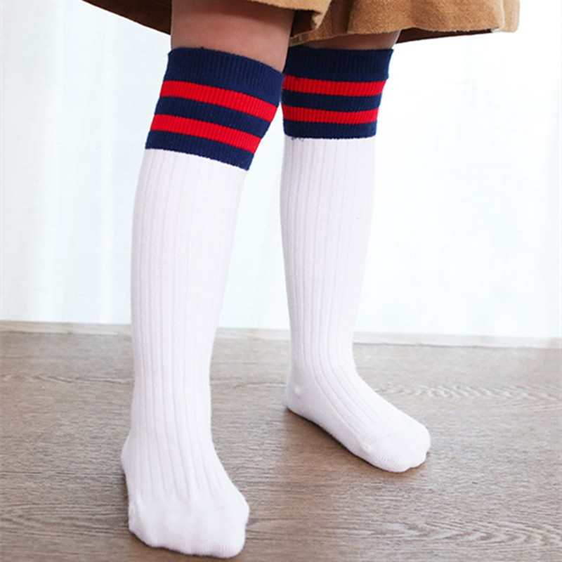 Kids Boys Toddlers Girls Socks Knee High Long Soft Cotton Baby Socks Stripped Children Socks School Clothes 4-9 Years