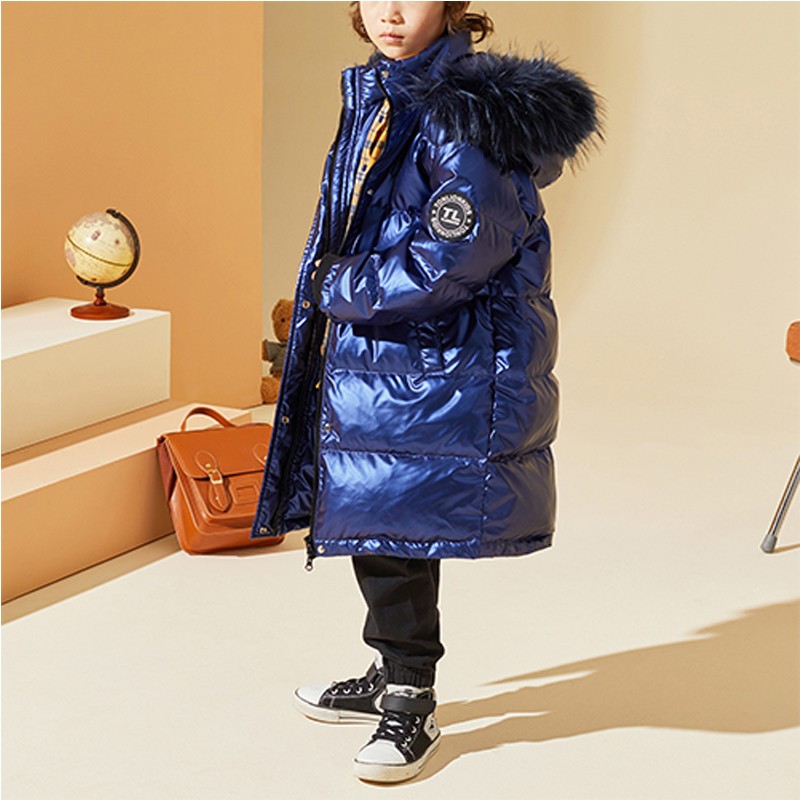 Tons Lion Kids Children's Winter Clothes Duck Down Boys Warm Mid-Length Jacket Coat Clothes