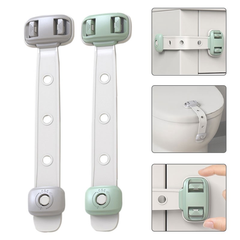 Child Safety Cabinet Lock Adjustable Anti Pinch Hand Drawer Refrige Locks Multifunction Kids Closet Toilet Fridge Lock