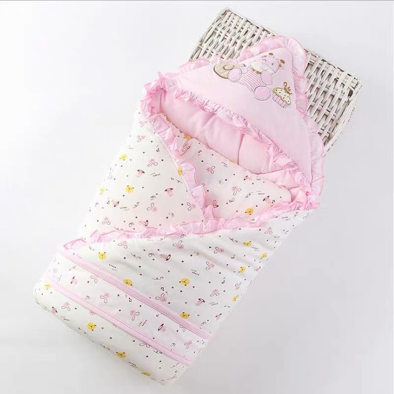 Autumn Winter Baby Sleeping Bag Cotton Envelope Blankets Cartoon Newborn Swaddle Wrap