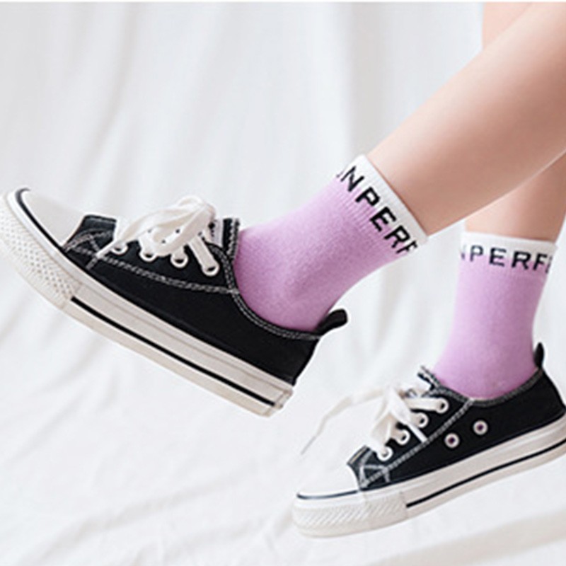 5pcs/lot Spring and Autumn 1-12T Children's Socks Candy Colors Letter Baby Girls Socks Toddler Soft Socks Baby Boys Socks