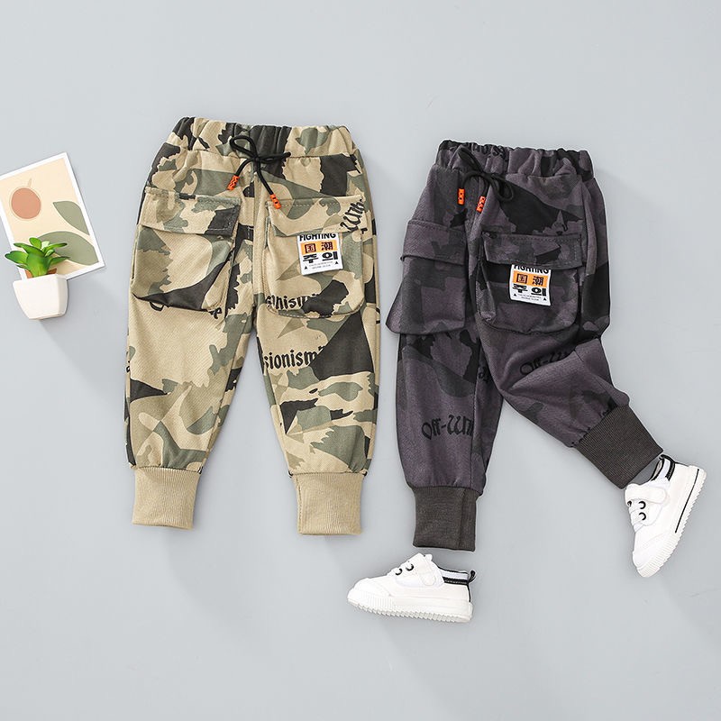 1-7 Years Boys Camouflage Print Pants Fashion Tracksuits With Elastic Belt Kids Fashion Spring-Autumn 2020 New Collection