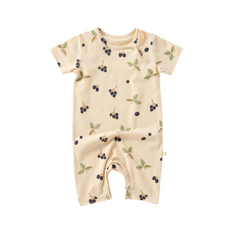 YG newborn tight jumpsuit boys summer clothes girls cotton foreign style printed thin baby short-sleeved jumpsuit summer style