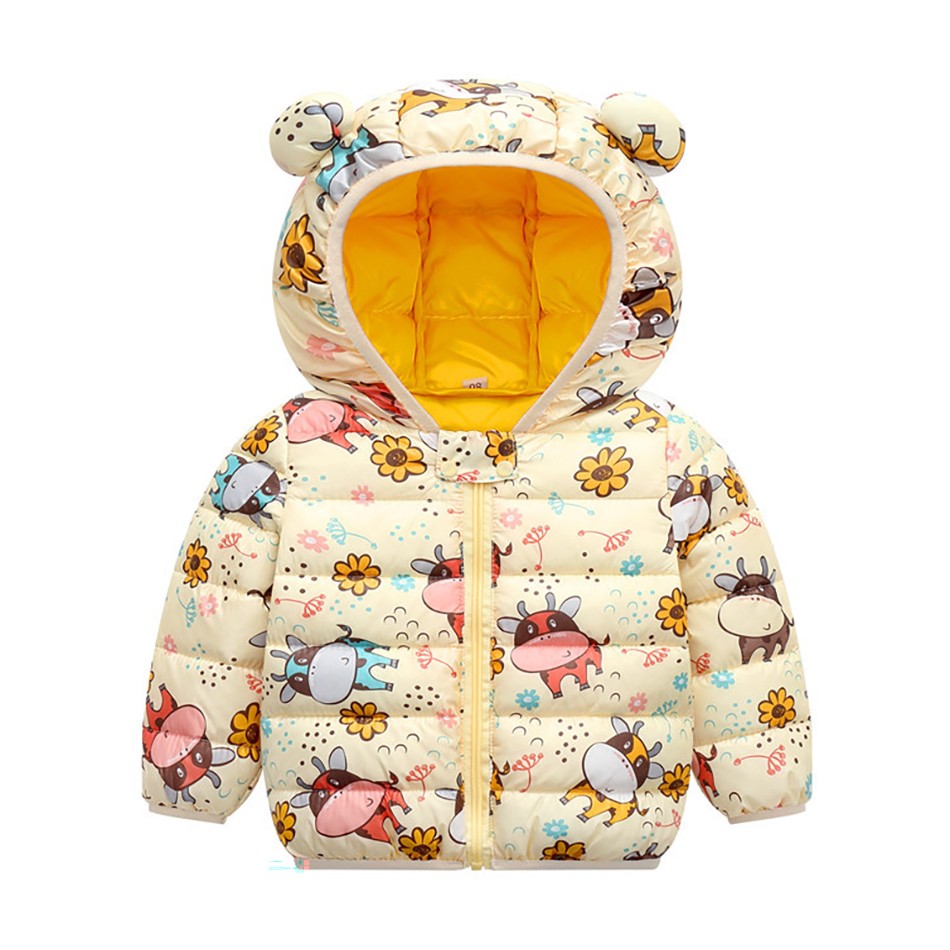 Autumn Winter Baby Kids Solid Outerwear Infant Boys Girls Hooded Jacket Coats Clothes Christmas Cotton Quilted Clothes JYF