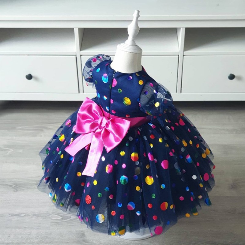 Newborn Lace Bowknot Toddler Baby Dress Princess Party Dresses For Girls 1st Year Birthday Dress