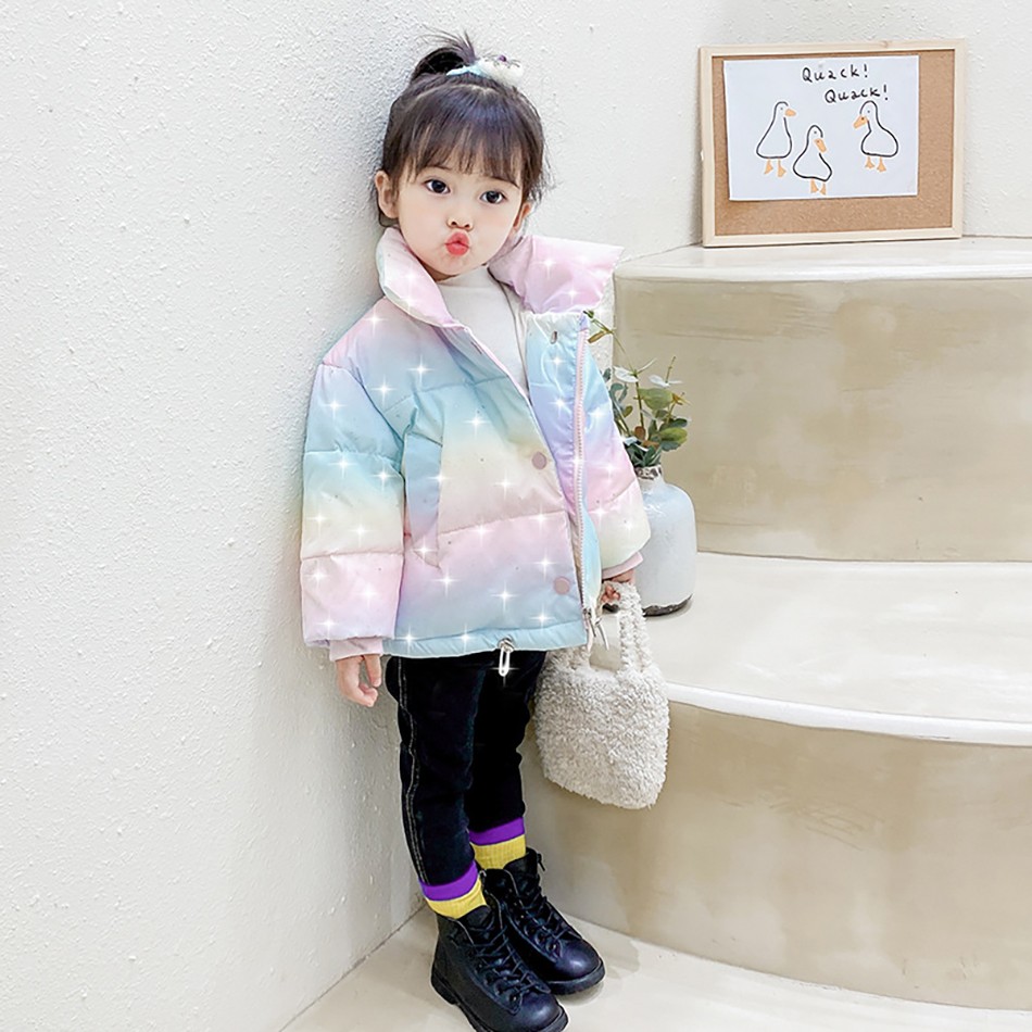 Autumn Winter Children Down Jackets For Baby Boys Girls Solid Thick Warm Fleece Kids Blouse Coats Outerwear