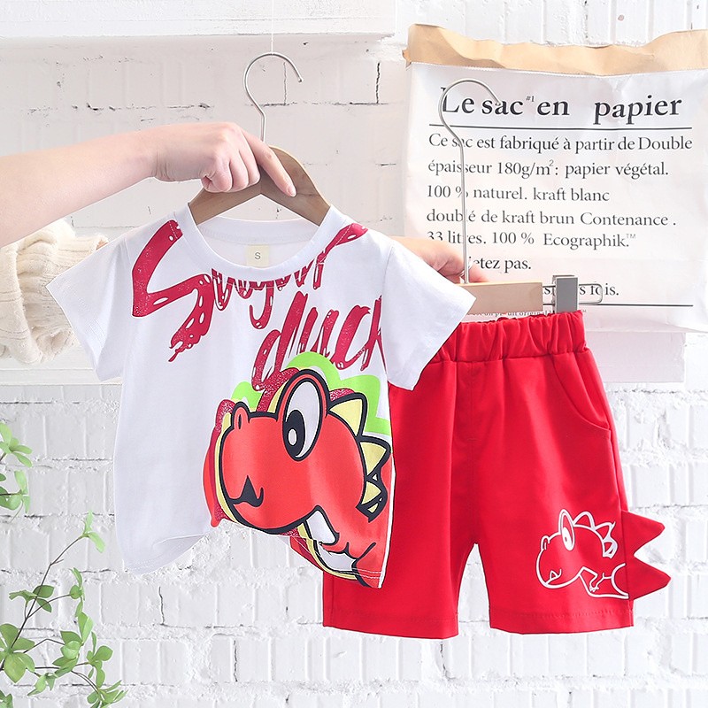 New summer baby boys children's clothing girls cute cartoon cotton T-shirt shorts 2pcs/sets baby casual outfit kids tracksuits