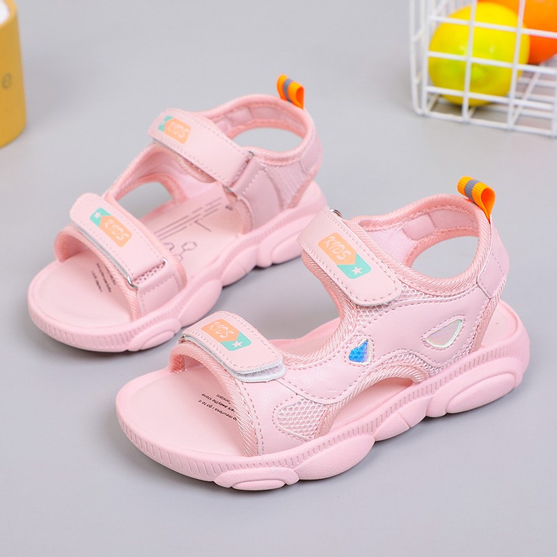 Princess girls sandals baby new pink sports sandals 2022 children summer fashion shoes students anti-slip peep toe beach shoes