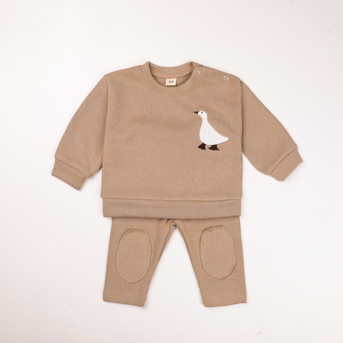 0-24M Newborn Baby Girls Boys Clothes Set Outfit Little Bear Goose Embroidery O-Neck Tops + Long Pants Kids Clothes 2022