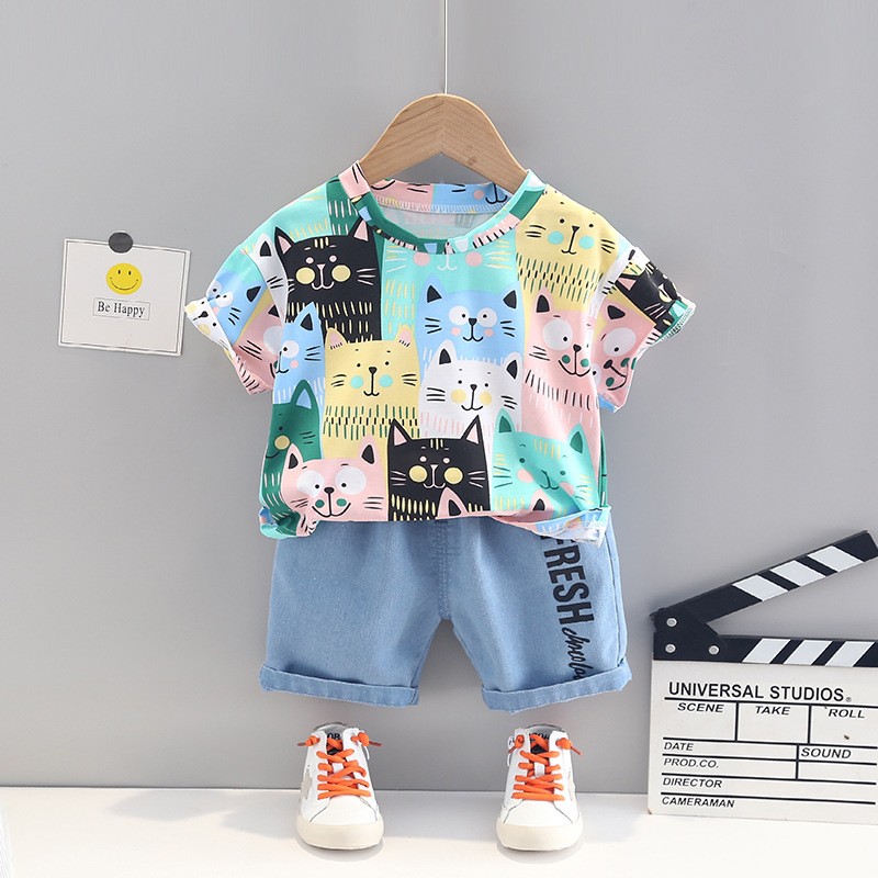 Boys Clothing Sets Infant Clothes Suits Short Sleeve T-shirt + Short Pants 2pcs Children's Kids Outfit