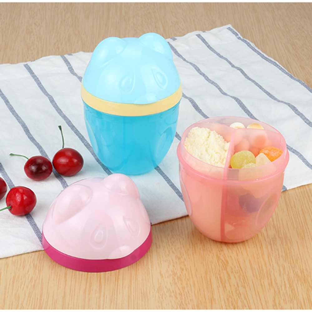 Portable Baby Food Storage Cartoon Bear Food Container Storage Milk Powder Formula Dispenser Leakproof Baby Feeding Box