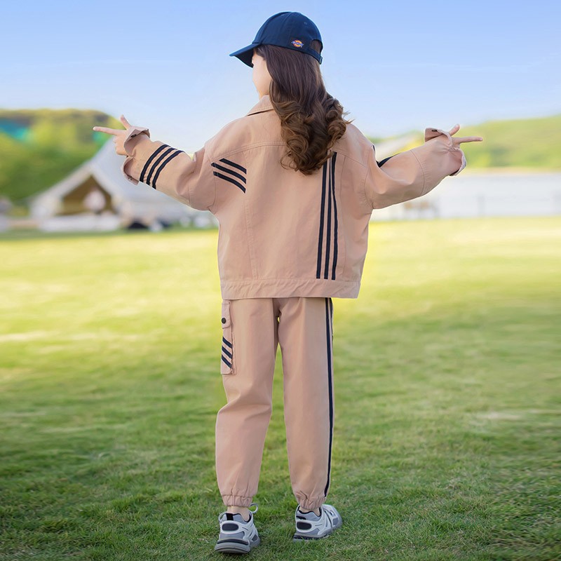 WKPK Spring Autumn Fashion Casual Girls Clothing Sets 4-18 New Kids Tracksuits Kids Comfortable Tracksuit Outdoor Family Tracksuit