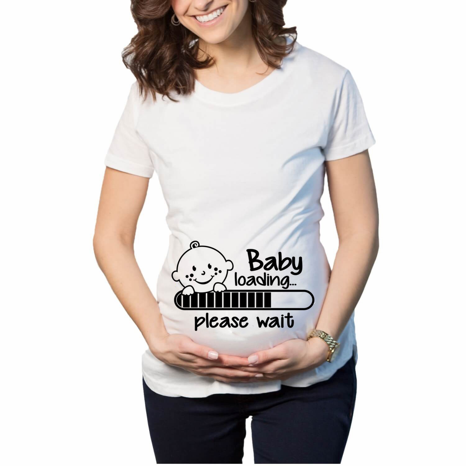 Pregnant Women T-Shirt Lady Letter Printed Maternity Short Sleeve Pregnancy Announcement Shirt 2022 Summer Mom Top Tees Clothes