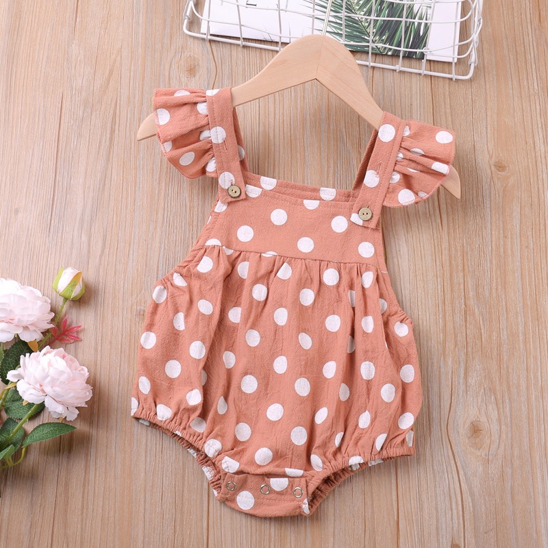 Sodawn-Baby Summer Baby Jumpsuit, Baby Clothes with Dotted Cotton Belts, with Hats, 0-24 Months, New Set