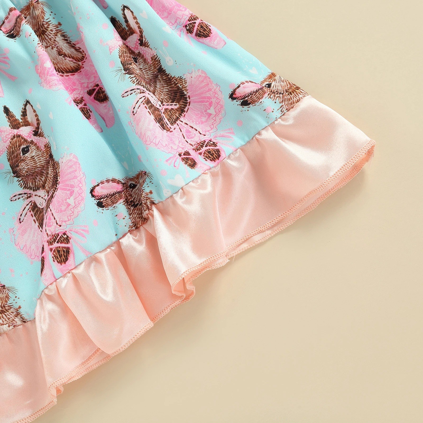 Baby Dress Toddler Girls Cute Dress Easter Bunny Print Dresses Puff Sleeve Princess Dress Infantil Bowknot