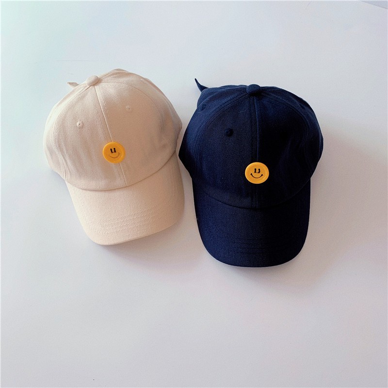 MILANCEL 2022 spring new kids hat smiley button children baseball caps boys and girls caps