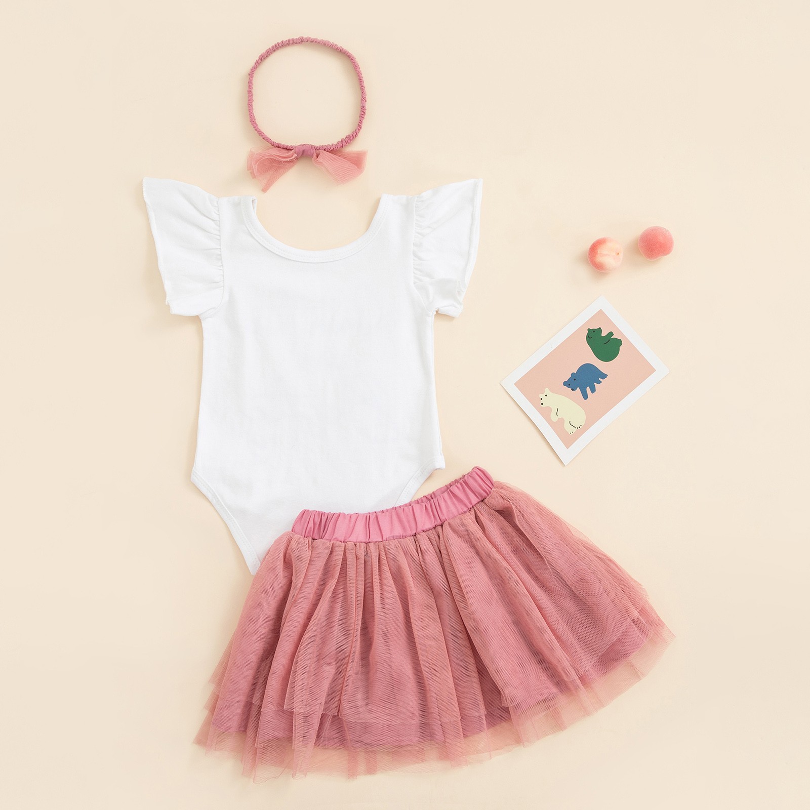 Ma&Baby 6M-4Y Newborn Infant Baby Girls Clothes Set Summer Letter Romper Ruffle Tulle Pants Cute Girls Outfits Costumes D01