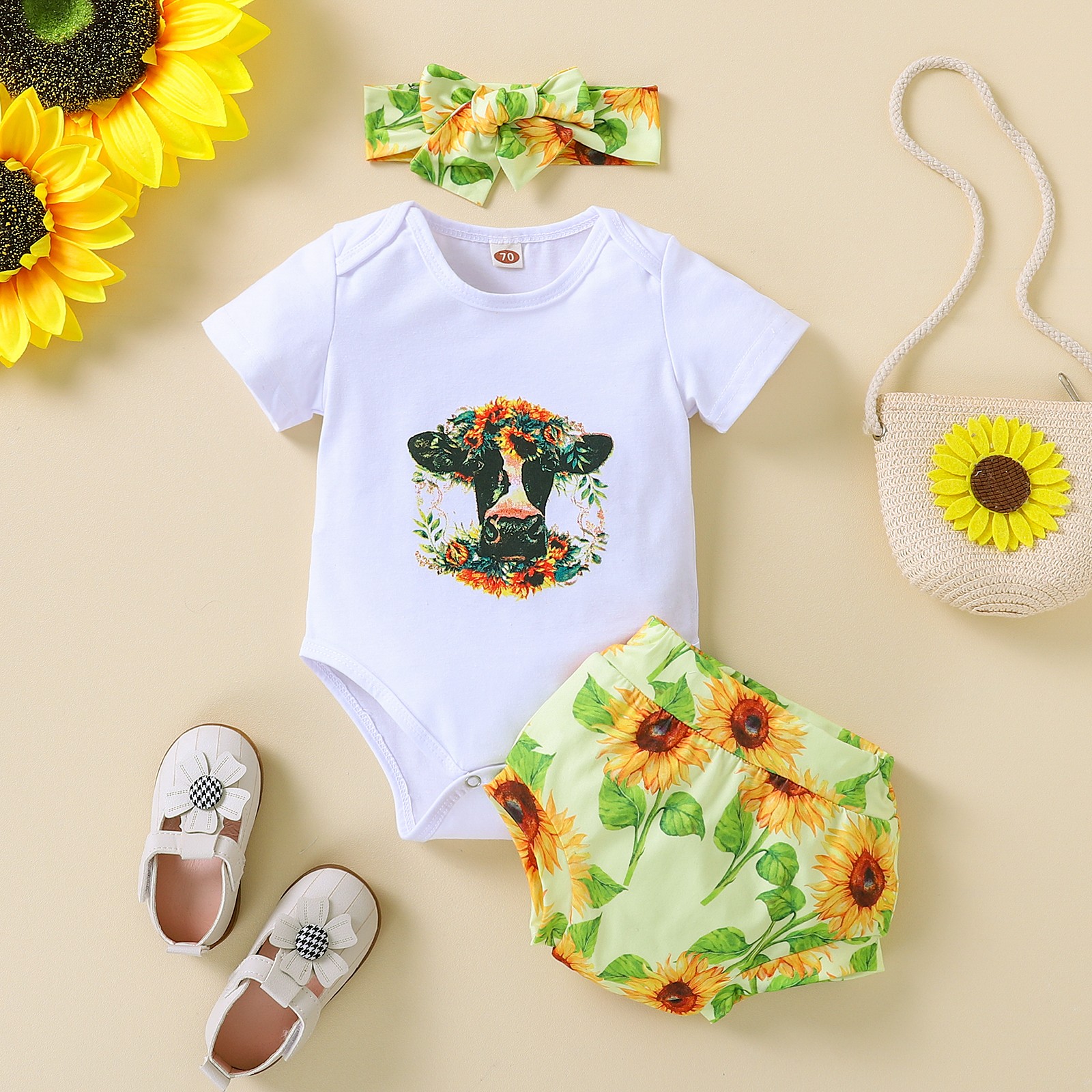 Ma&Baby 0-24M Newborn Infant Baby Girls Clothes Set Summer Flower Leopard Print Romper Tops Pants Outfits Costumes D01