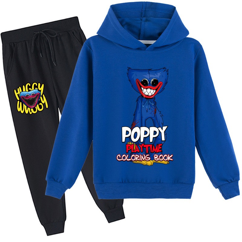 Kissy Messi Poppy Play Costume Kids Horror Clothes Baby Boys Harajuku Huggy Wuggy Hoodie Pants 2pcs Sets Teen Girls Clothes