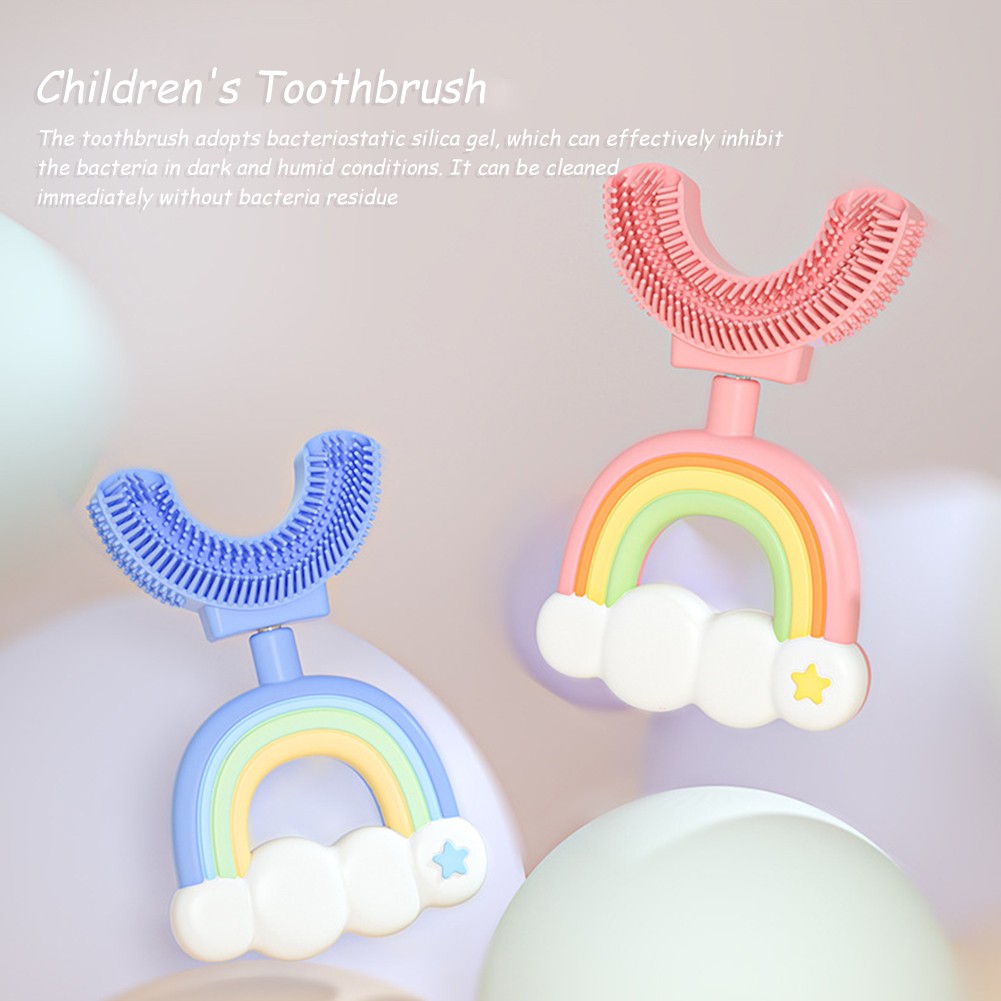 360 Degree Baby Toothbrush U Shape Soft Silicone Toothbrush Baby Toothbrush Oral Care Cleaning 2 - 12Y