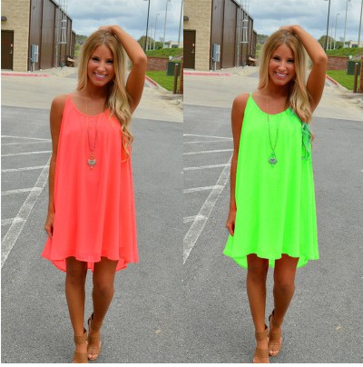 Summer Sexy Halter Neck Mini Sundress Solid Color Women Casual High Style Club Party Dresses Beach Wear