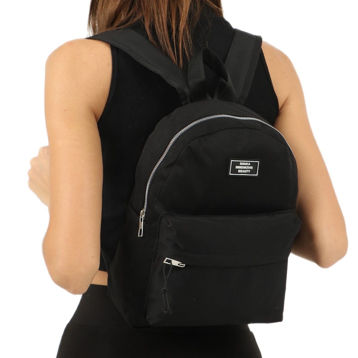 Black 2-compartment backpack