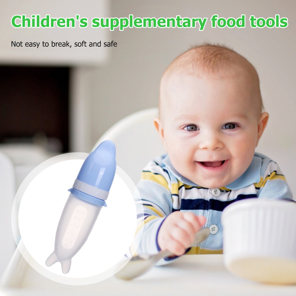 Food grade silicone small spoon non-slip baby monitor eating utensil set feeding spoon learn to eat kids tableware