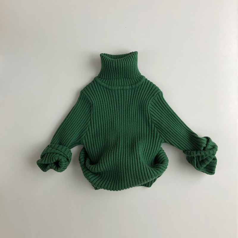 MILANCEL 2021 Kids Solid Sweaters Girls Sweaters Brief Style Boys Pullover Turtleneck Boys Knitwear