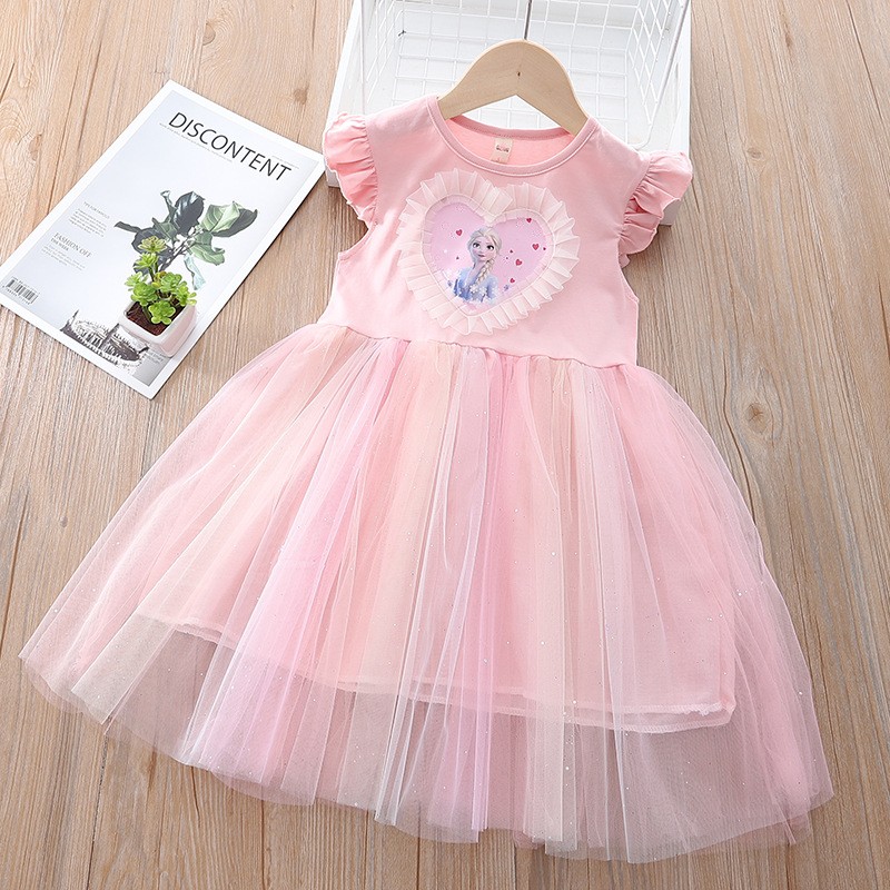 Summer Beautiful Kids Dresses For Girls Lace Princess Dress Frozen Elsa Party Costume Korean Kids Clothes Vestidos Toddler