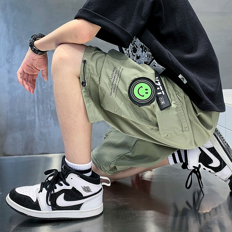 Summer Cargo Pants Boys 2022 New Fashion Loose Multi-pocket Knee-Length Casual Brand Pants Teenagers Boys Clothes for Teenagers 4-16