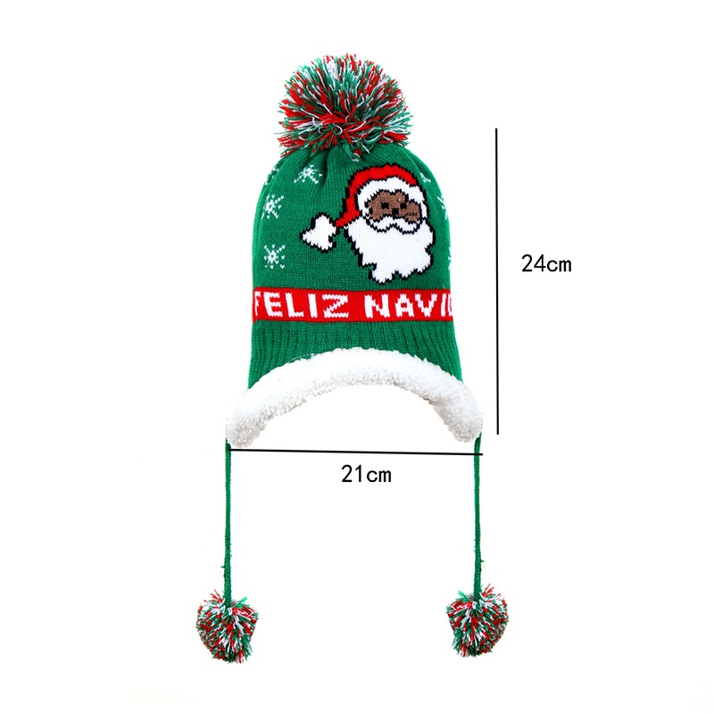 Baby Christmas Knitted Hat Pom Crochet Toddler Knitted Winter Beanie Cute Pompom Santa Claus Kids Warm Cap