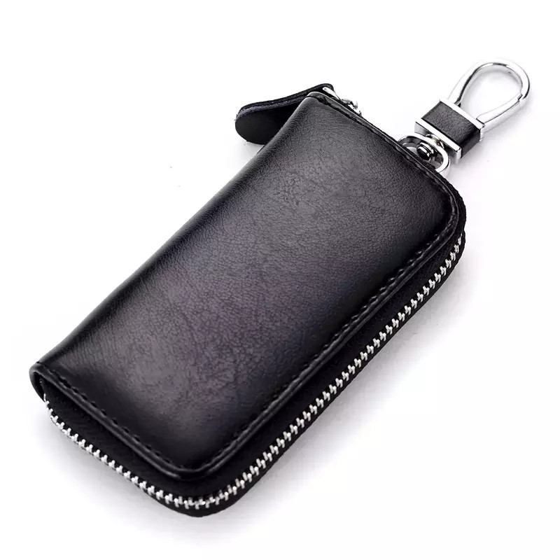 High Quality Genuine Leather Keychain Women Key Holder Organizer Pouch Cow Split Wallet Housekeeper Key Case Small Card Bag