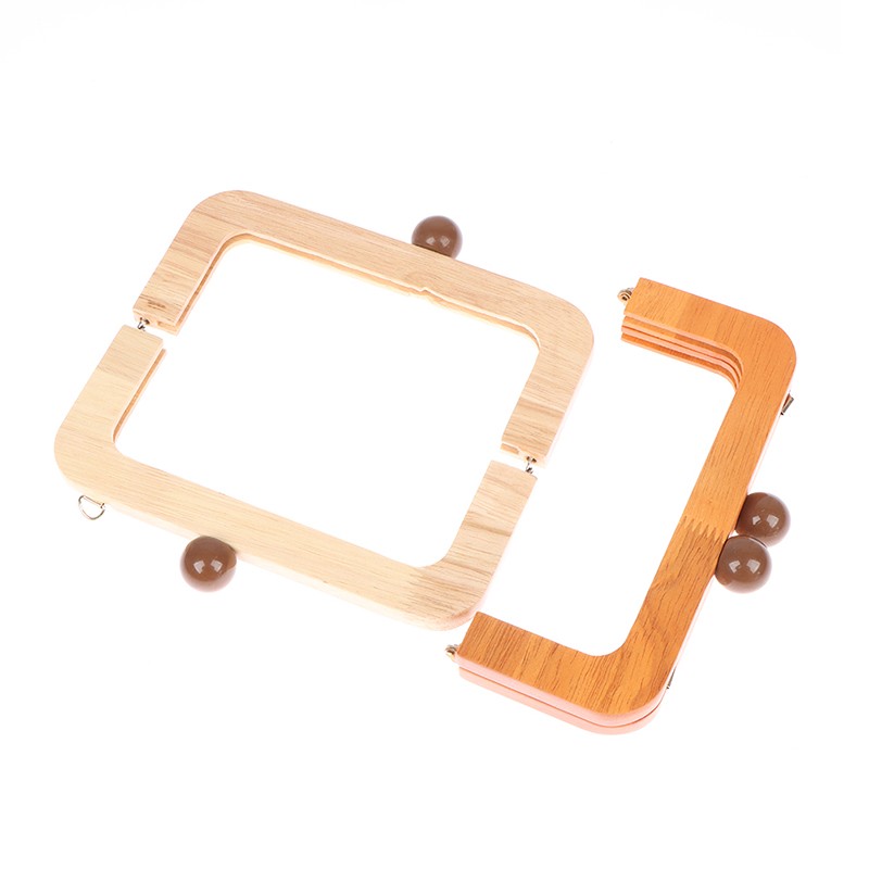 20X 8cm Bag Frames Wood Handle Wooden Bags Close Kiss Clasp Purse Frames Lock Buckles DIY Accessories for Handbags