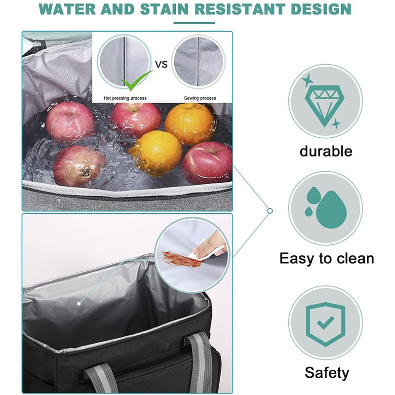 15L Waterproof Capacity Thermal Lunch Box Handbag Travel Bag Portable Cooler Insulated Picnic Food Bags For Men Women Kids