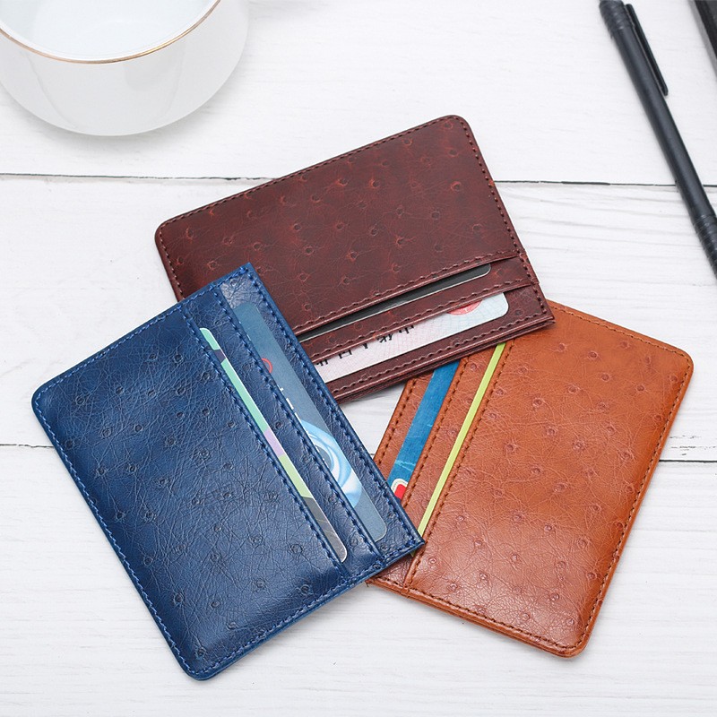 Fashion 5 Card Slots Card Holder PU Leather Slim Bank Credit ID Cards Mini Coin Holder Wallet Thin Business Travel Bag