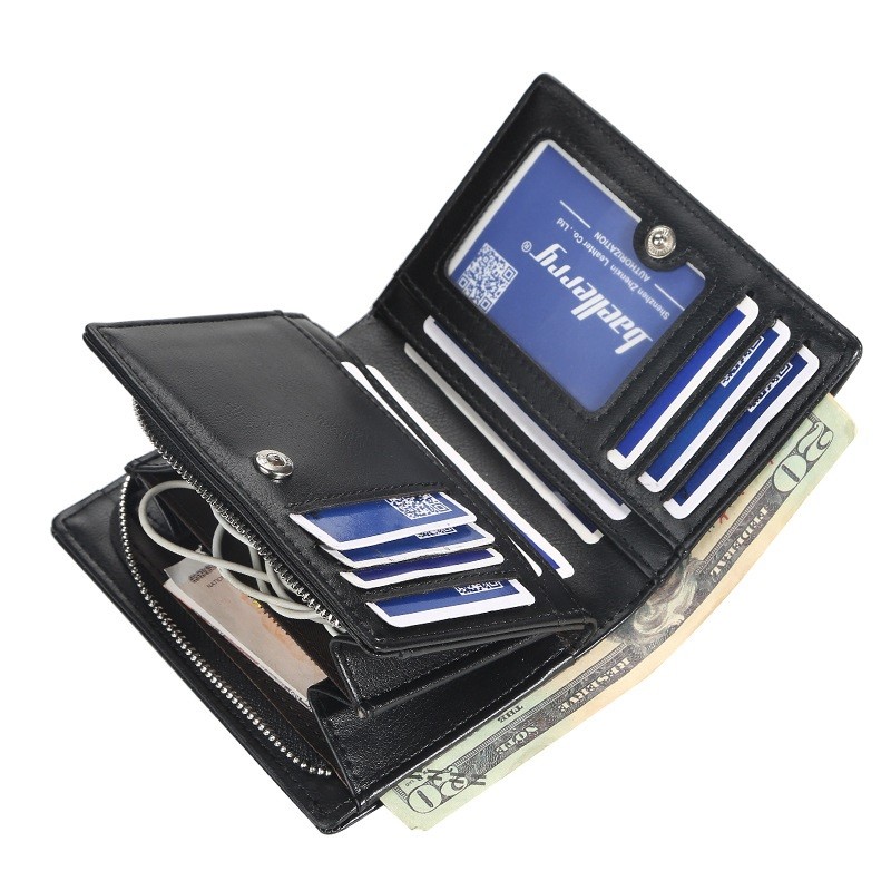 New Men Wallets New Fashion Card Wallet Multifunction Leather Mini Wallet For Male Zipper Wallet With Coin Pocket