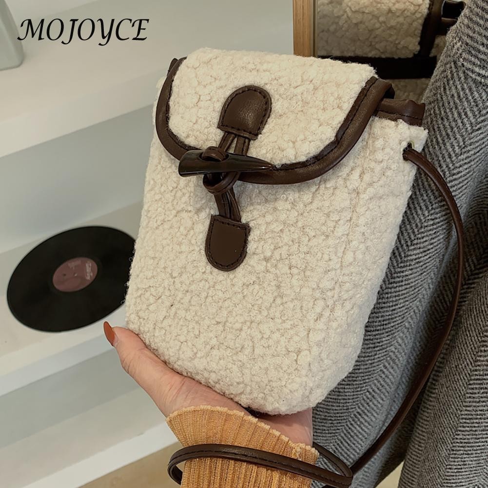 Square Box Women's Retro All-match Small Bag Luxury Wool Messenger Shoulder Bags Lamb Hair Shoulder Bag