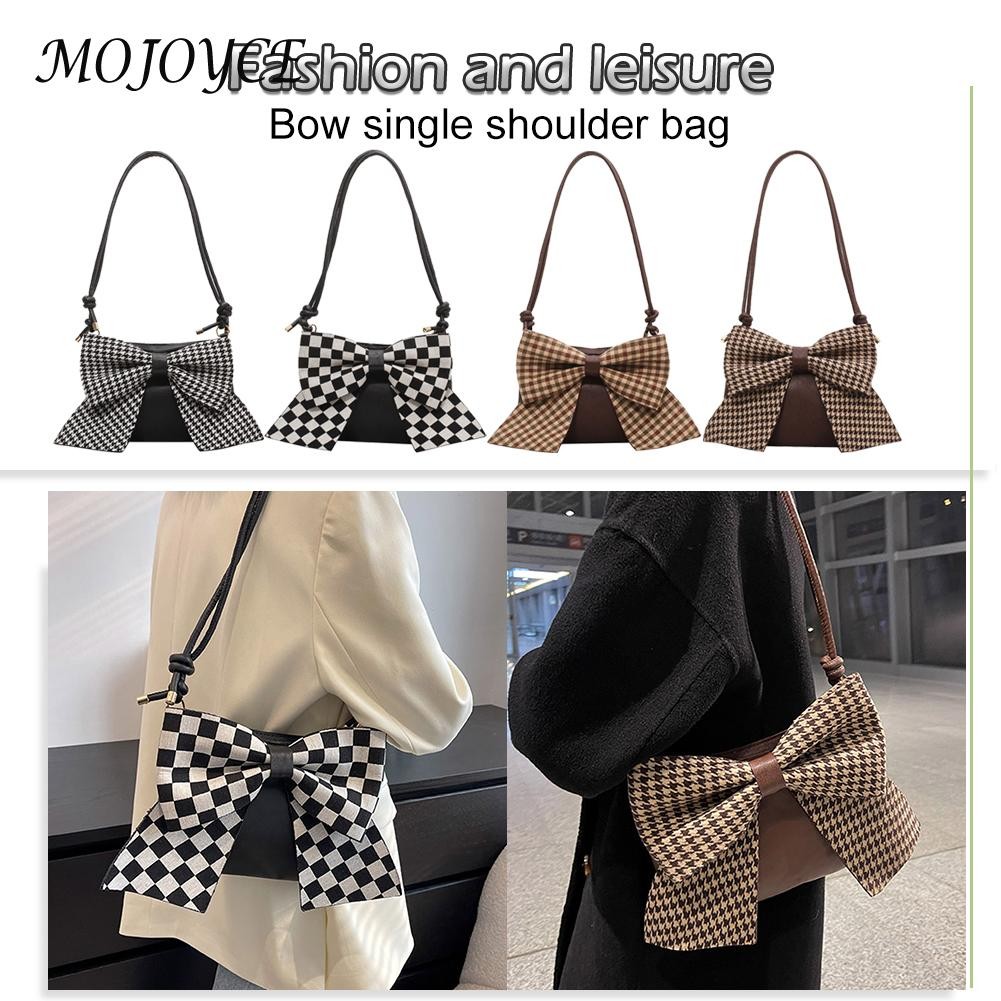 Women Shoulder Bags Fashion Shoulder Messenger Crossbody Bag Big Bowknot PU Leather Small Square Bag Travel Clutch