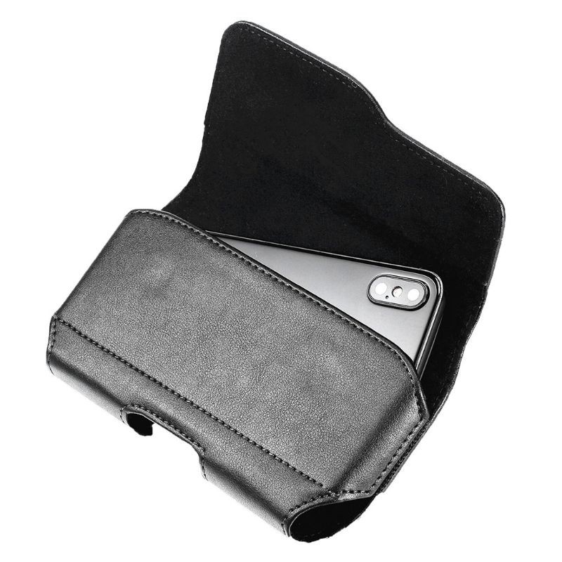 Fashion Men's Leather Horizontal Belt Case Holster Pouch Sleeve Phone Holder Bum Bag Male Casual Outdoor Travel Waist Pack Bag