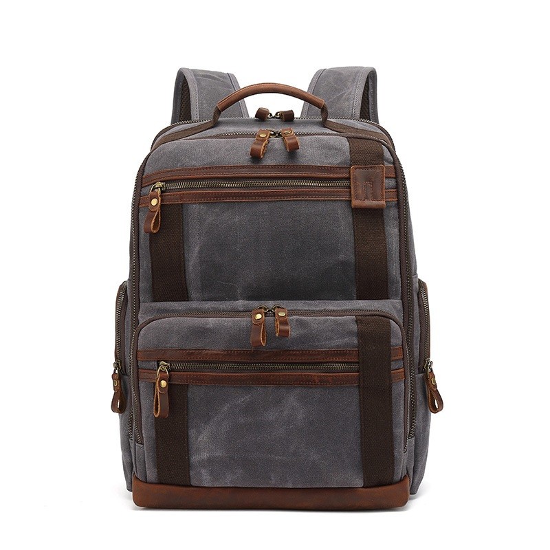 Men's Canvas Laptop Backpack School Bag 15.6" Waterproof Travel Bag