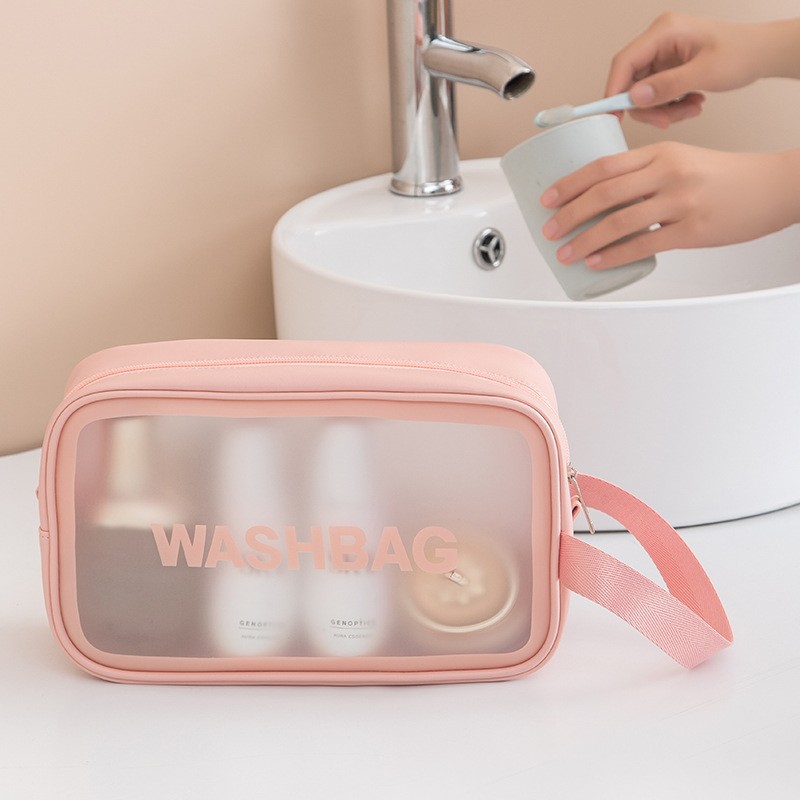 PVC transparent waterproof makeup bag for women large capacity travel portable scrub toilet makeup bag dressing storage bag