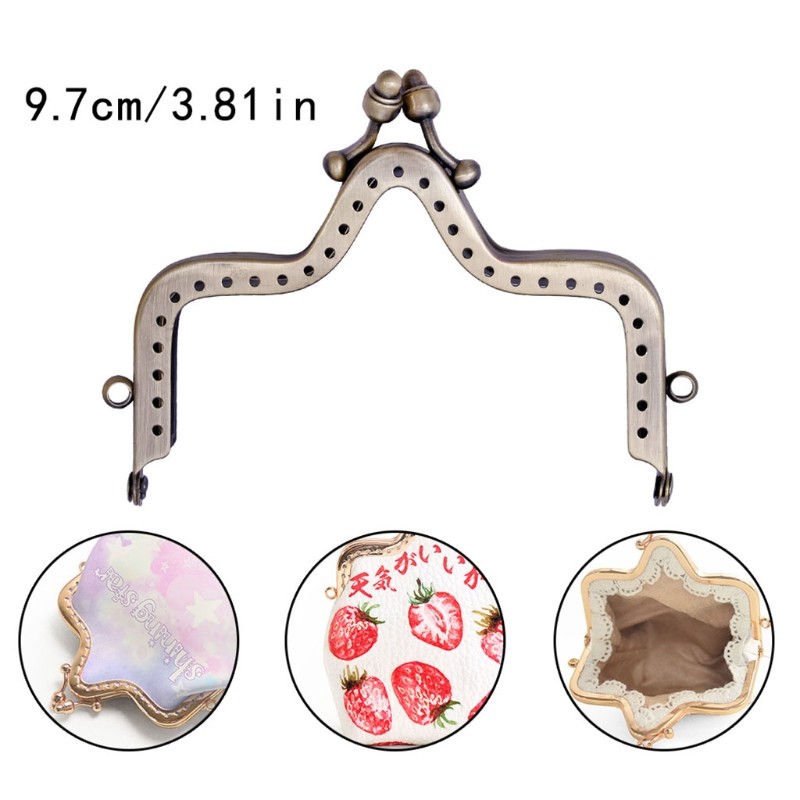 1PC Metal Wallet Frame Star Shape Flower Padlock Locks DIY Coin Bag Handle Stitching Replacement Purse Accessories