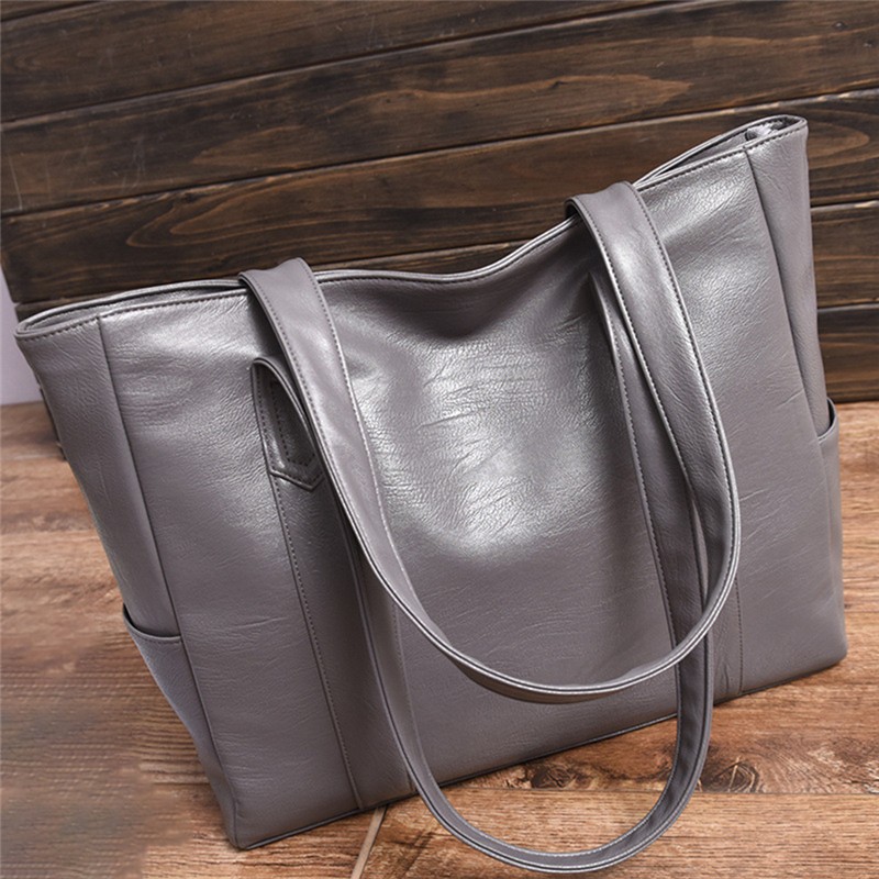 Women Leather Handbags Women's PU Tote Bag Large Capacity Female Casual Solid Shoulder Bags Women Handbags Bolsas Femininas