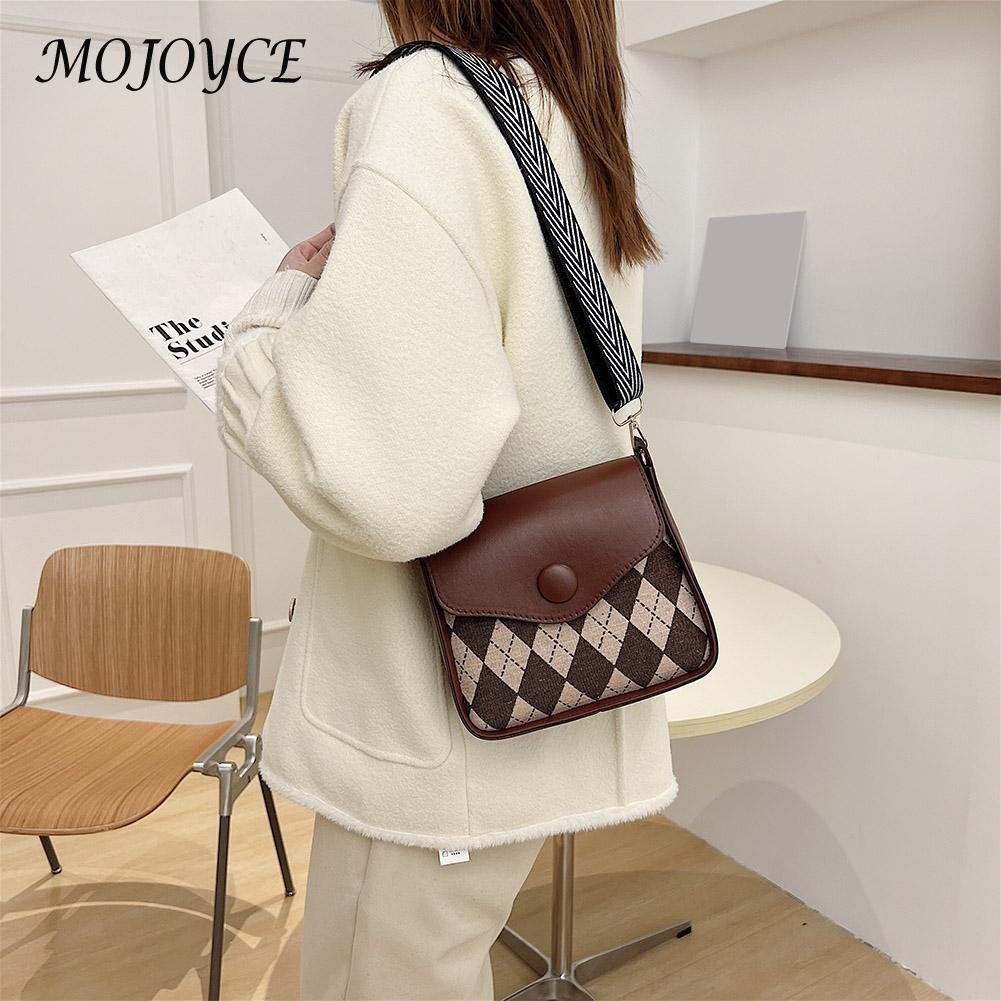 Female Retro PU Crossbody Bag Lady PU Leather Small Flap Messenger Bag for Women Shopping Fashionable Decor