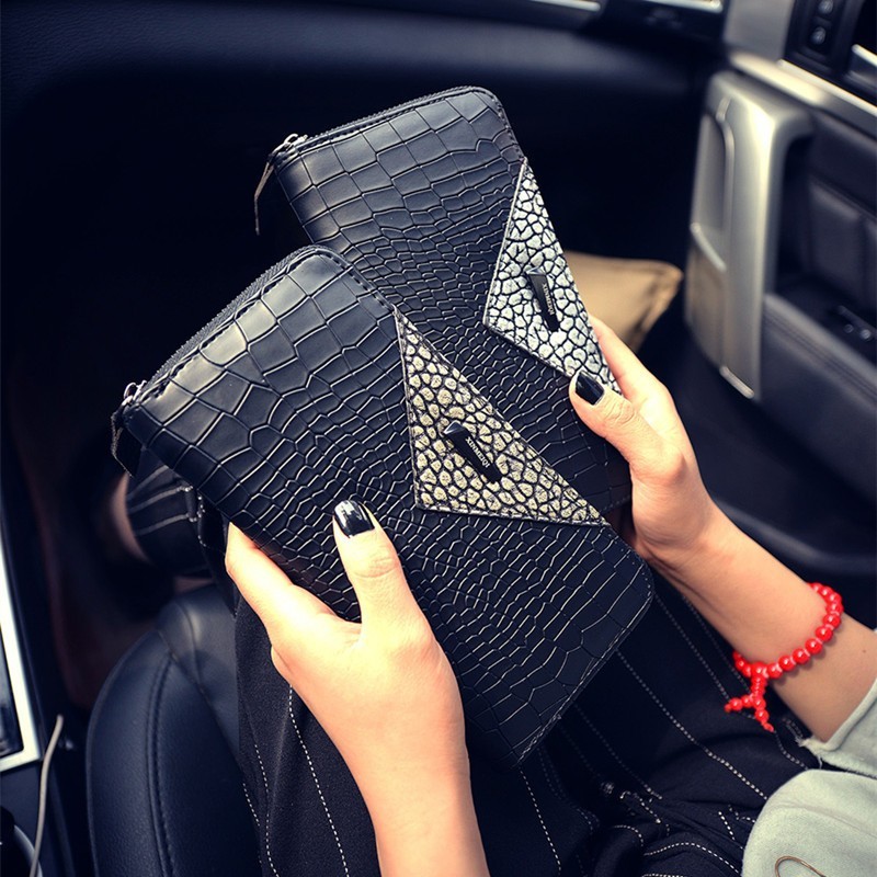 Women's Wallet Crocodile Pattern Purse Female Long Wallet Coin Purse Fashion Zipper Bag for Women Card Holders Clutch Money Bag