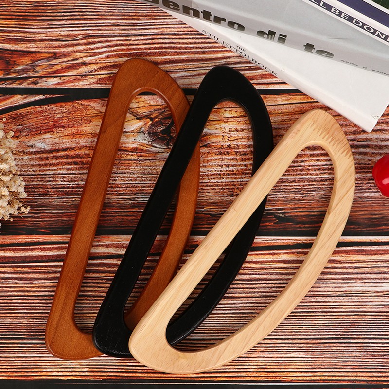 24cm Wood D Shape Bags Handle Wooden Purse Frame Hanger DIY Handbag Bag Handles